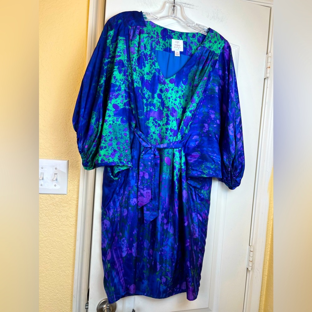 Suzi Chin Silk Summer Day Dress Size 6 - Picture 3 of 9